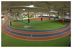 it's a basketball court in the middle of the Indoor Track