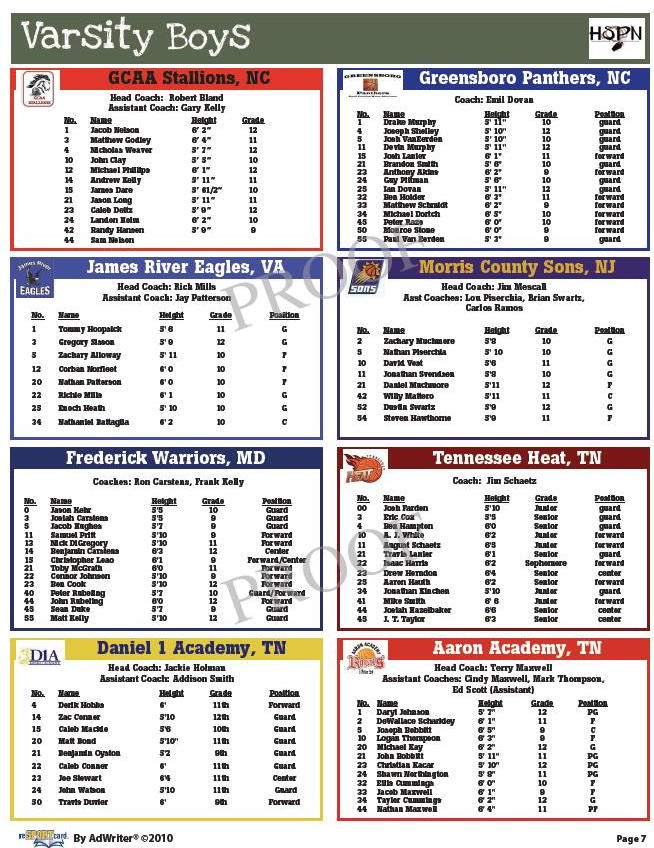 Tournament Program